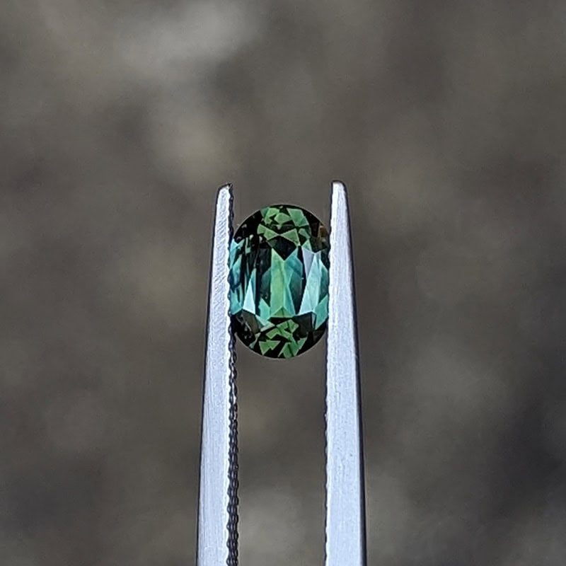 1.34ct oval step cut australian green sapphire 1