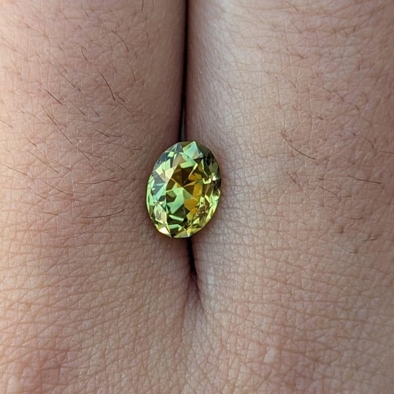 1.51ct yellow parti oval cut australian sapphire