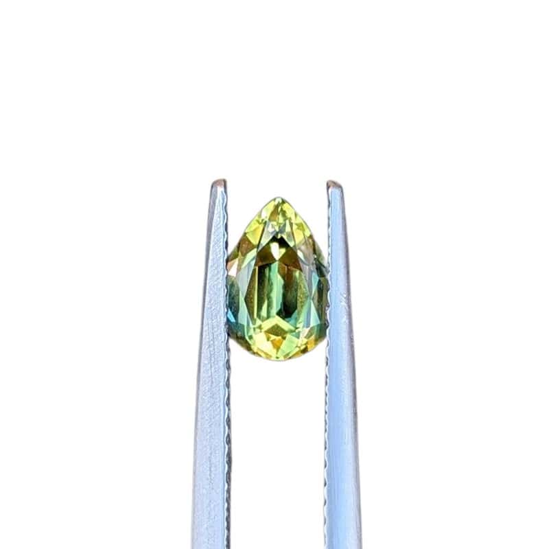 1.08ct yellow parti pear step cut australian sapphire