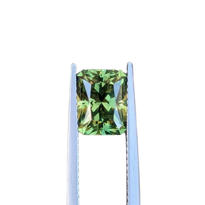 3.67ct radiant cut green australian sapphire