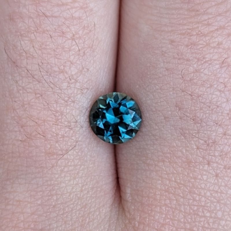 1.51ct round brilliant cut blue parti australian sapphire