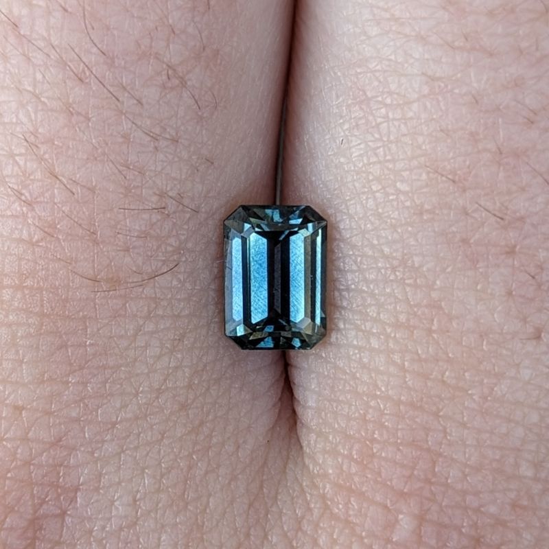 1.26ct emerald cut blue australian sapphire