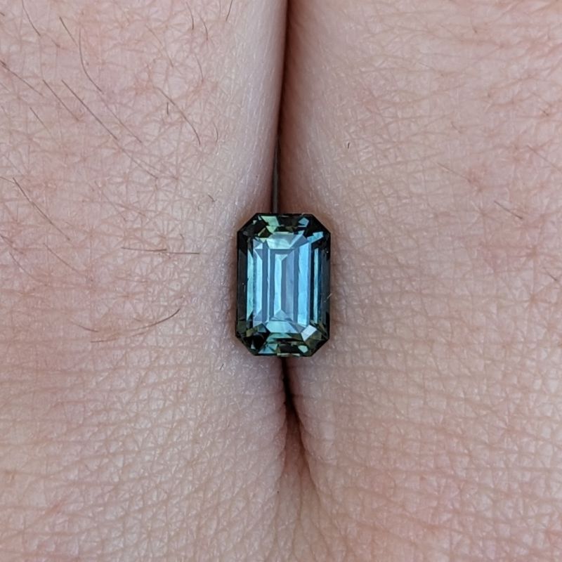 1.05ct emerald cut teal australian sapphire