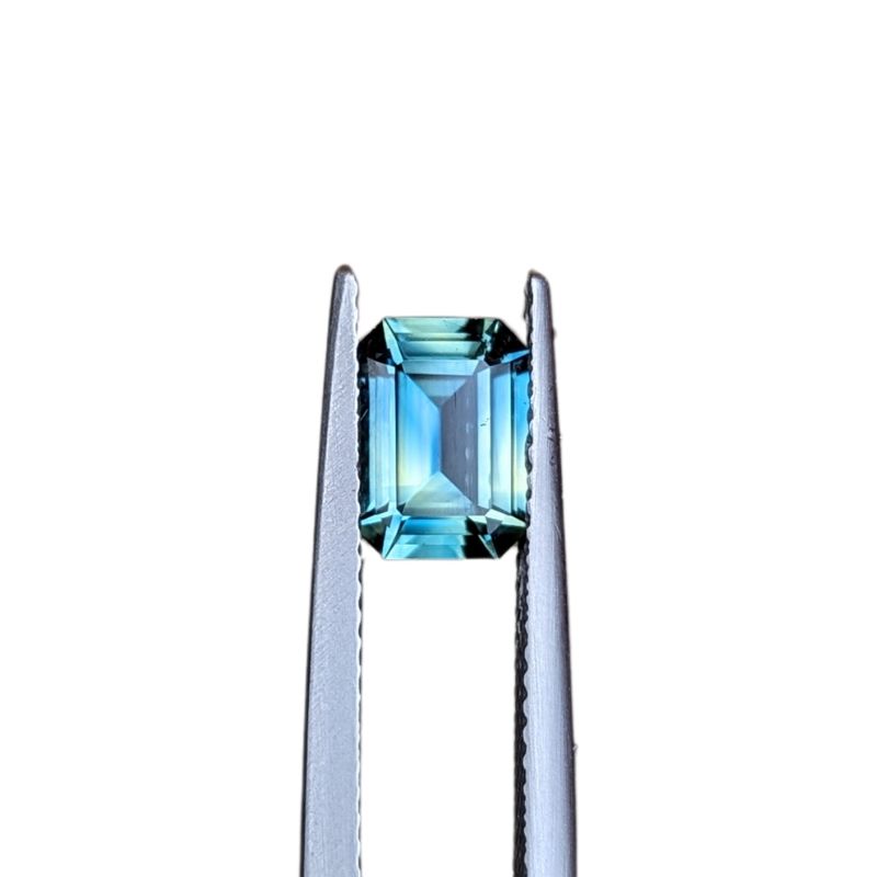 1.75ct emerald cut blue parti australian sapphire
