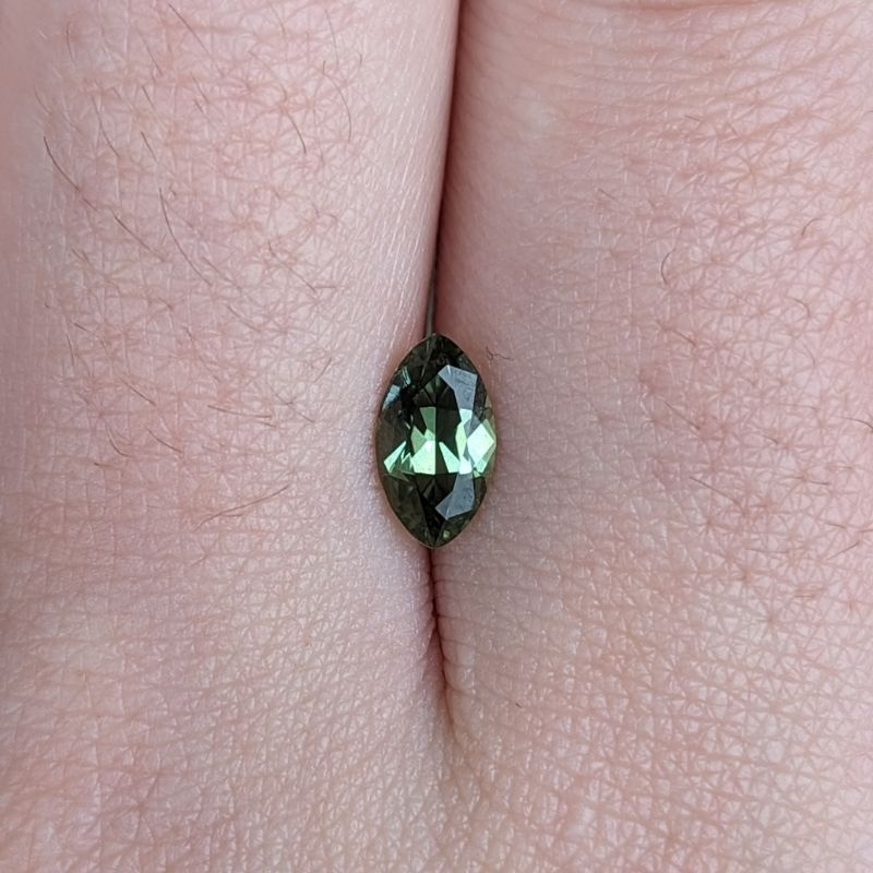 0.91ct marquise cut green australian sapphire