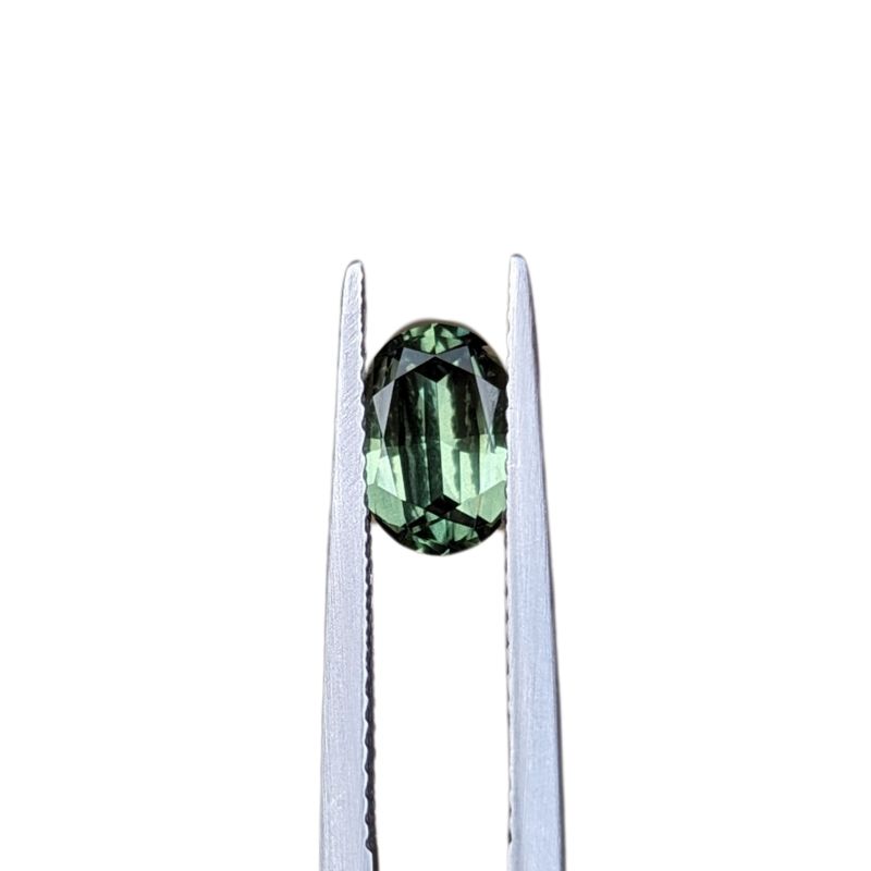1.26ct oval mixed step cut green australian sapphire
