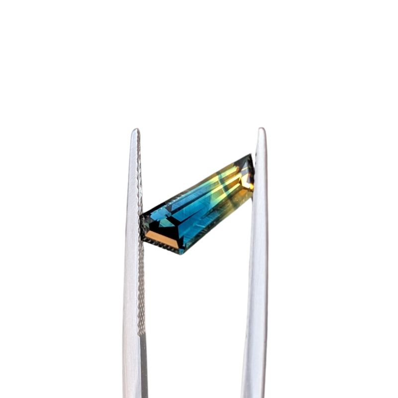 2.22ct blue yellow splitzone parti freeform australian sapphire