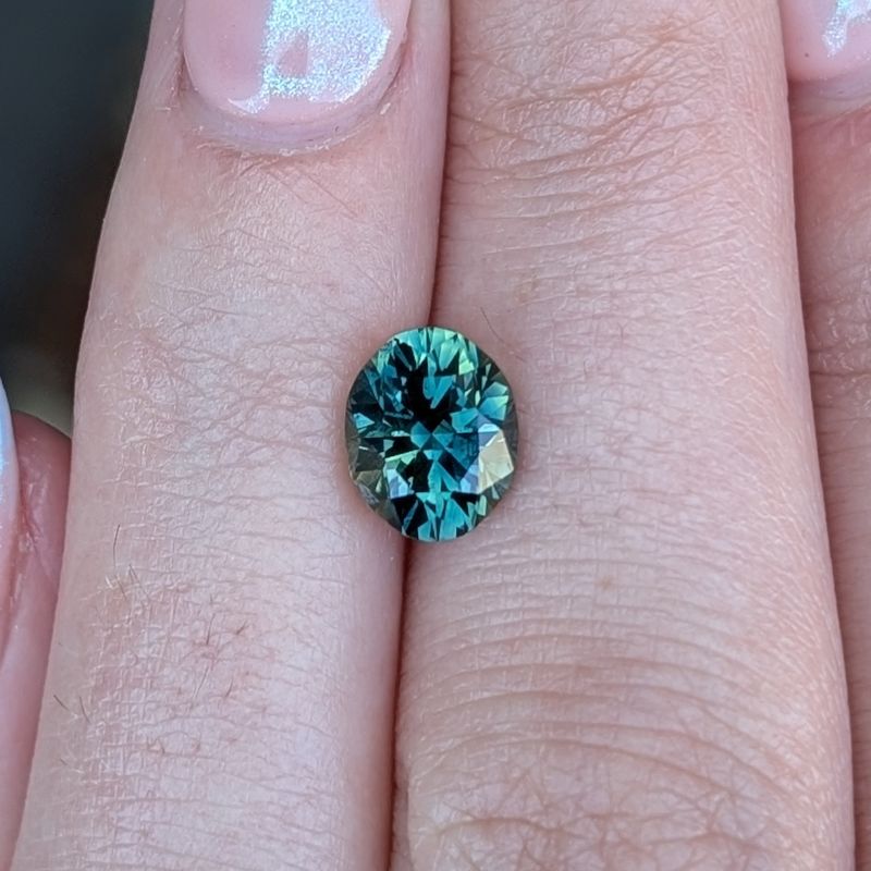 2.30ct barion oval cut teal parti australian sapphire