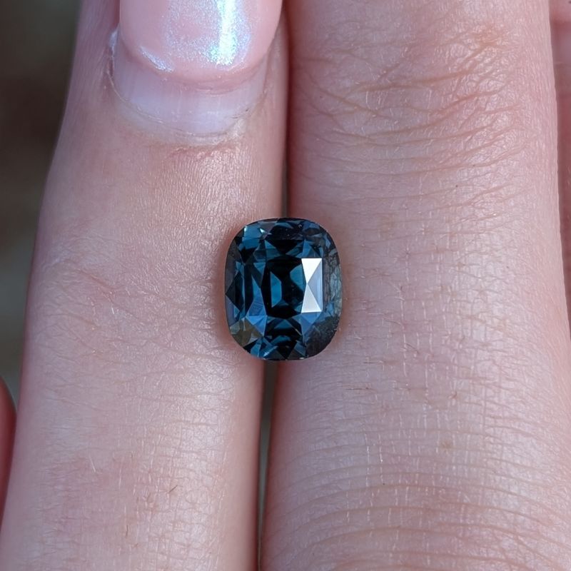 2.51ct cushion cut blue madagascan sapphire