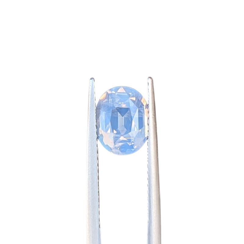 3.06ct oval cut opalescent blue sri lankan sapphire