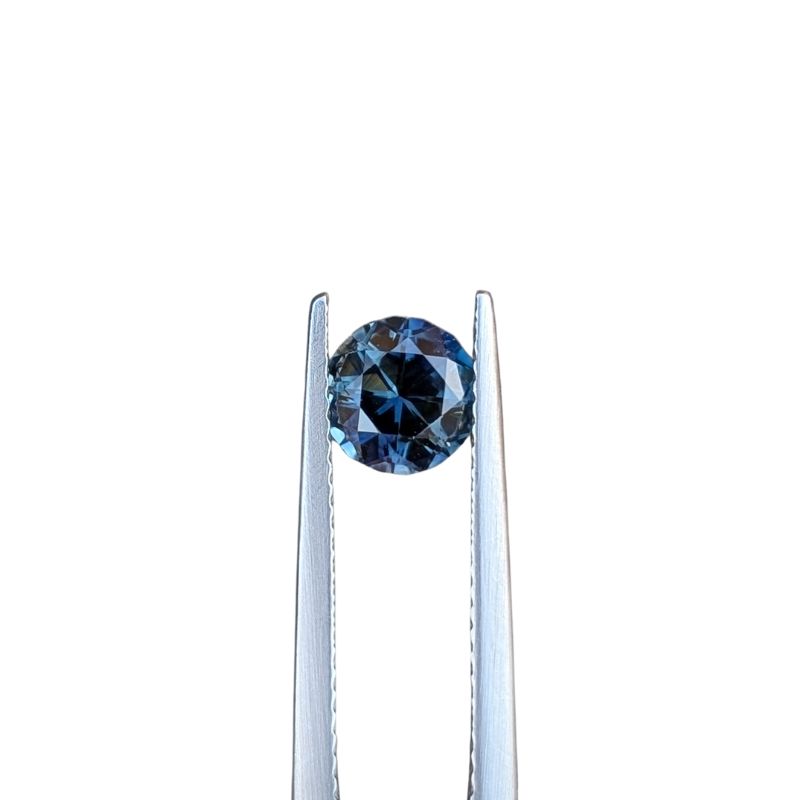 1.23ct round cut blue parti australian sapphire