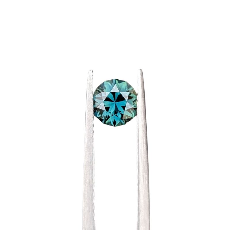 1.19ct round brilliant cut teal sapphire