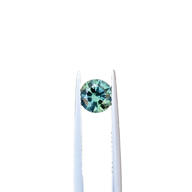 1.38ct round brilliant cut teal parti australian sapphire