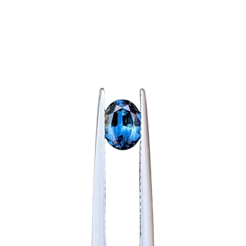 1.15ct oval step cut teal blue australian sapphire