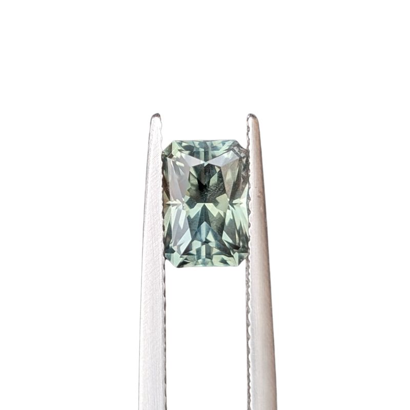2.44ct radiant cut seafoam green australian sapphire