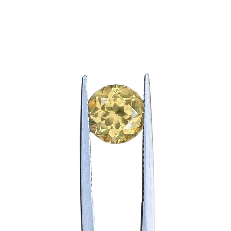 4.42ct round brilliant cut silky yellow australian sapphire