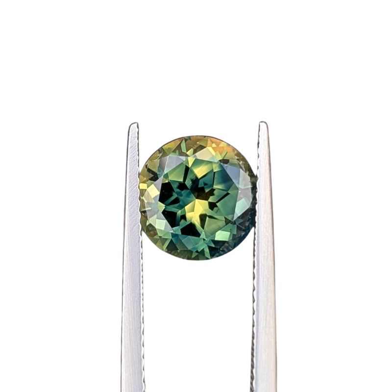 3.94ct fancy rbc green yellow parti australian sapphire