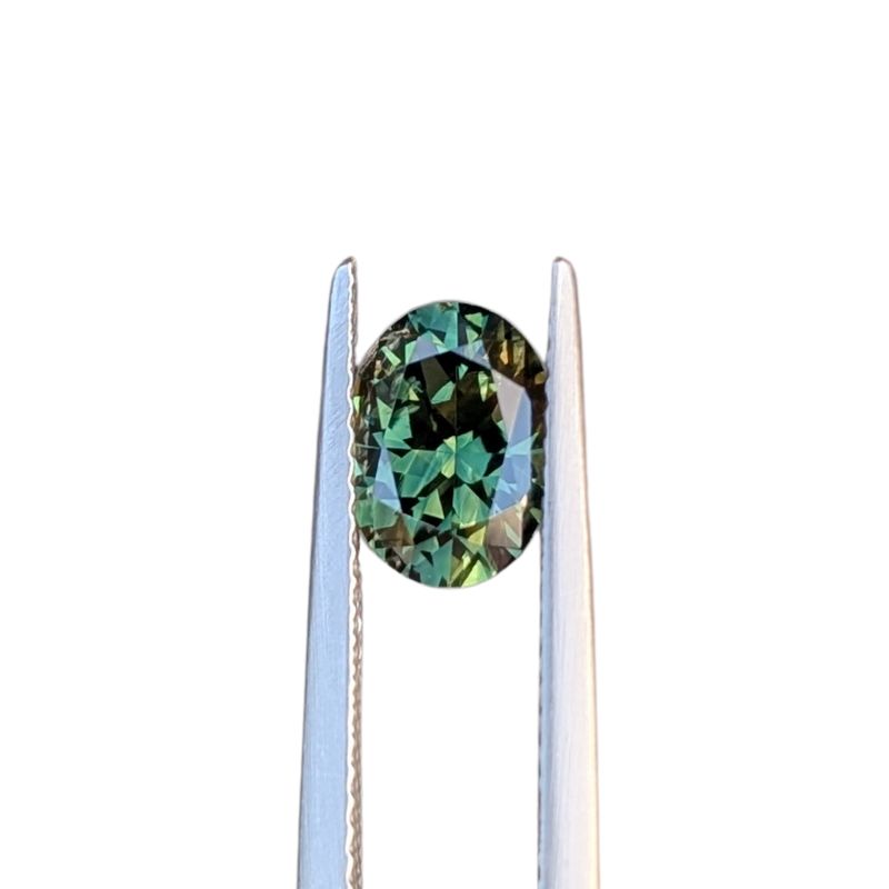 1.76ct oval cut green australian sapphire